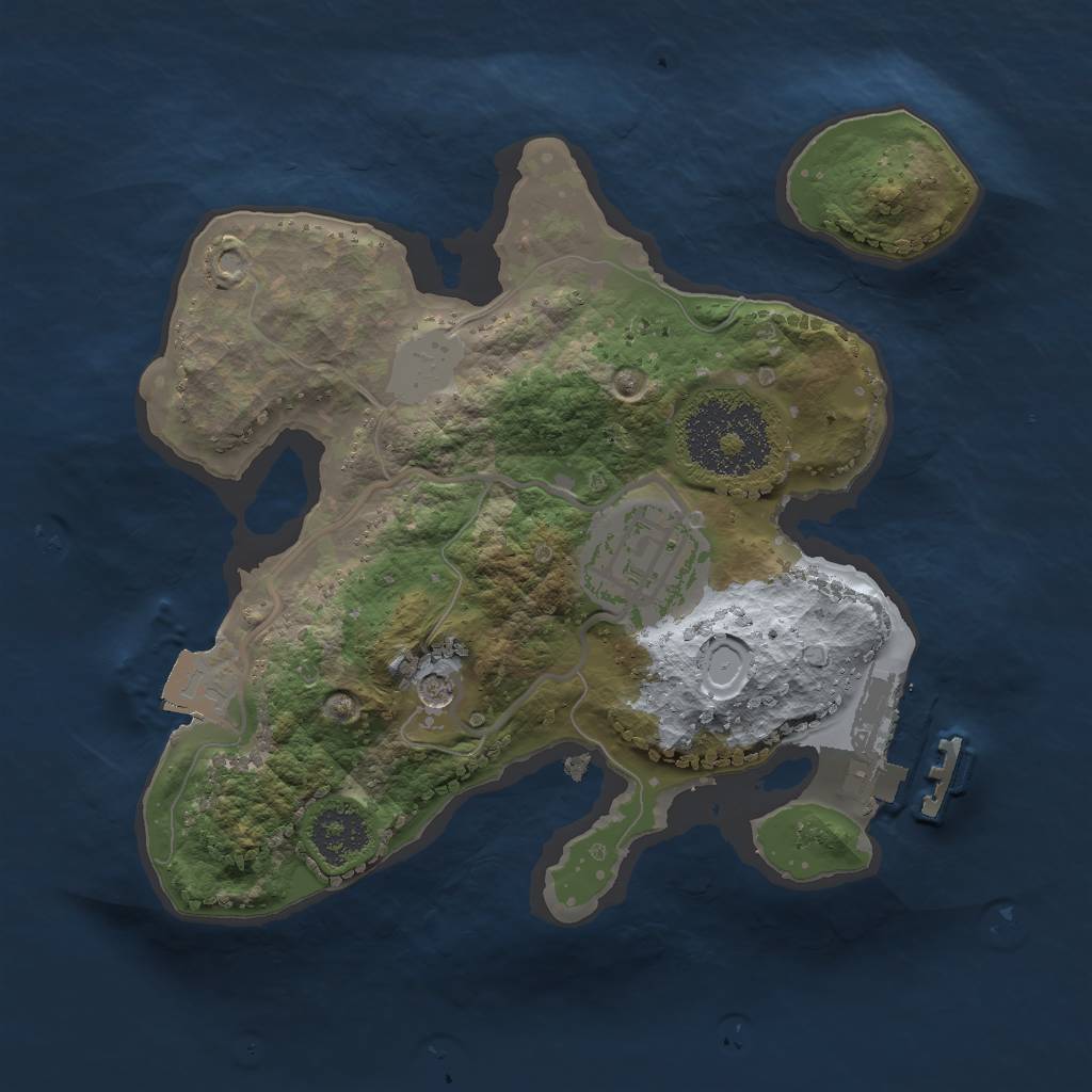 Rust Map: Procedural Map, Size: 2000, Seed: 320732029, 6 Monuments