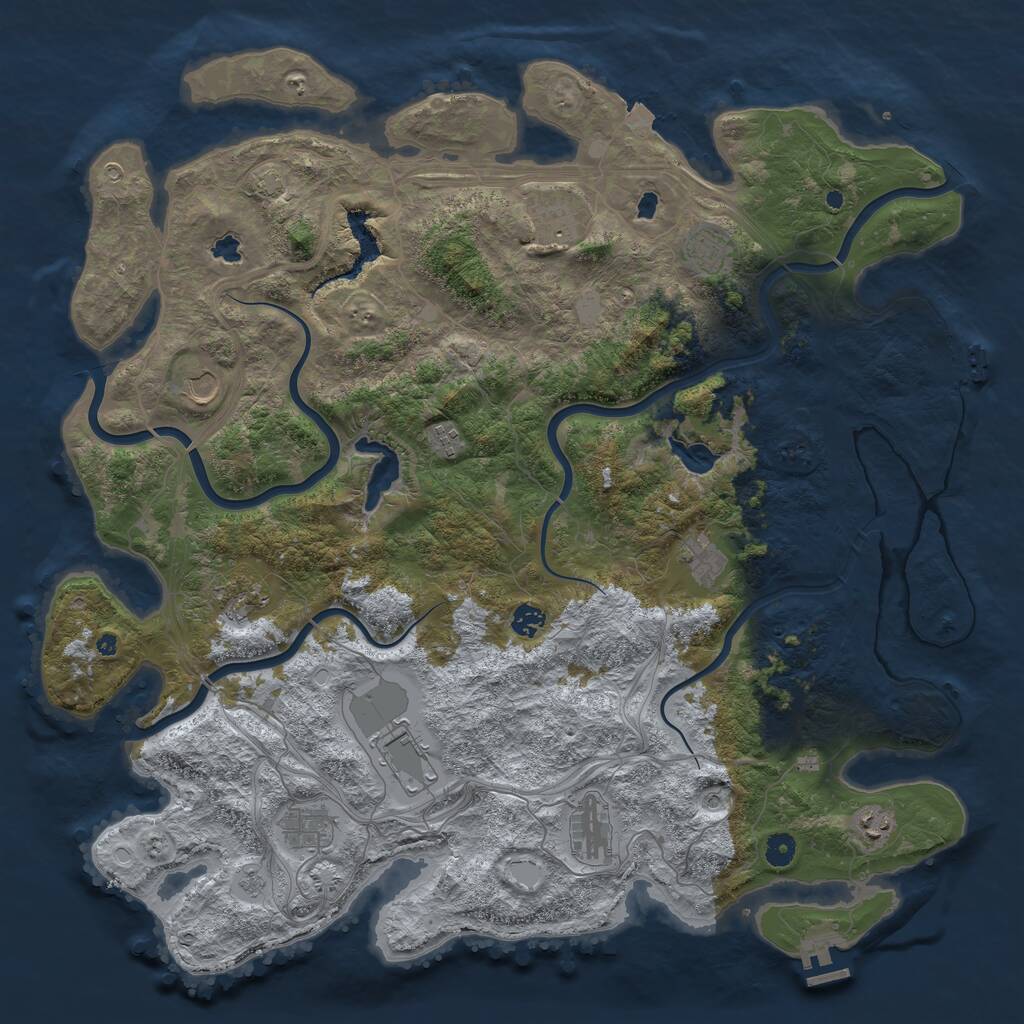 Rust Map: Procedural Map, Size: 4750, Seed: 234024, 17 Monuments
