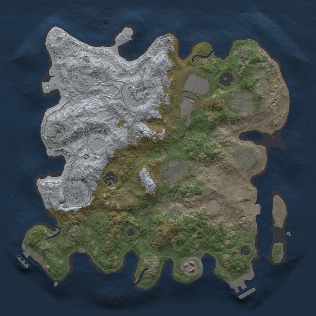 Rust Map: Procedural Map, Size: 3500, Seed: 112735586, 17 Monuments