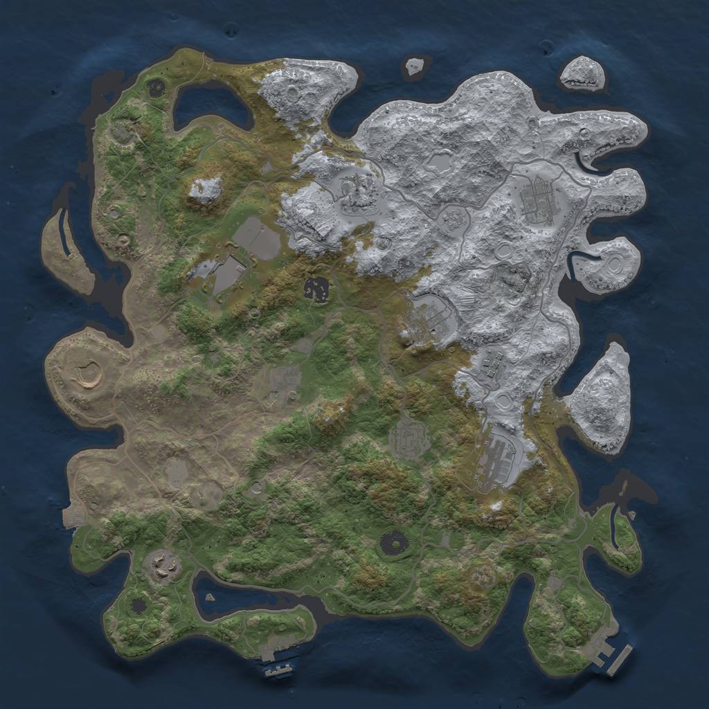 Rust Map: Procedural Map, Size: 4000, Seed: 1478183294, 19 Monuments