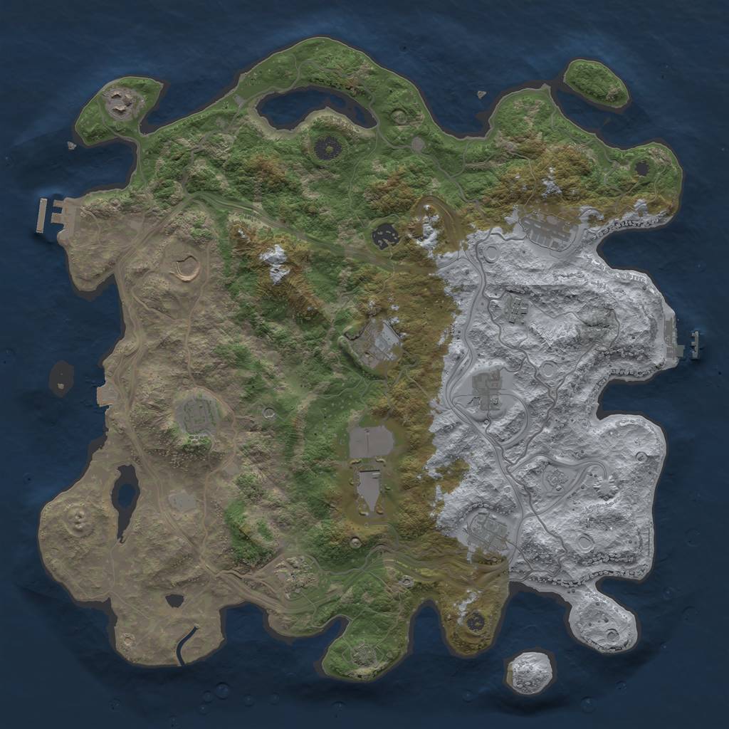 Rust Map: Procedural Map, Size: 4250, Seed: 516076852, 19 Monuments