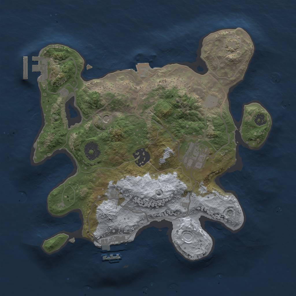 Rust Map: Procedural Map, Size: 2600, Seed: 720001318, 9 Monuments