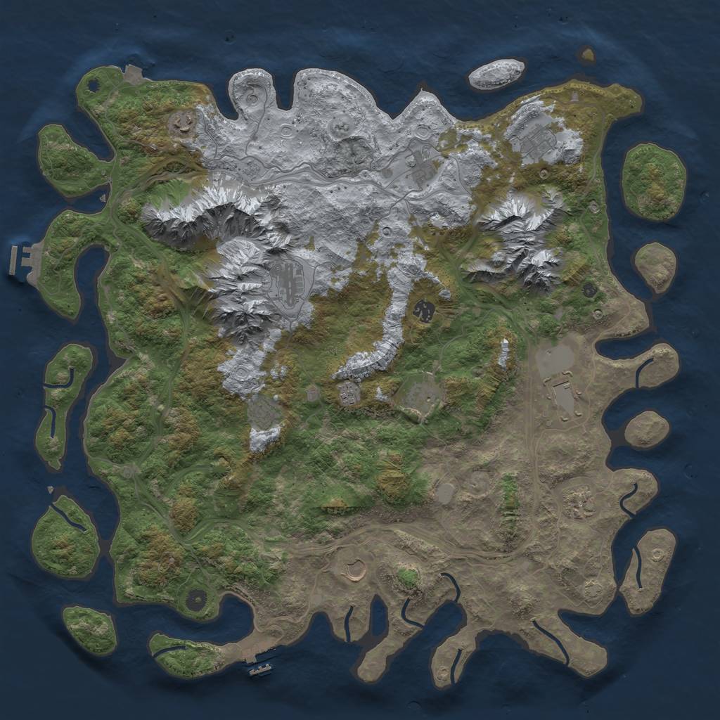 Rust Map: Procedural Map, Size: 5000, Seed: 9999309, 19 Monuments