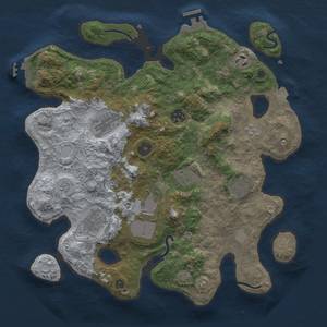 Thumbnail Rust Map: Procedural Map, Size: 3500, Seed: 339354360, 16 Monuments