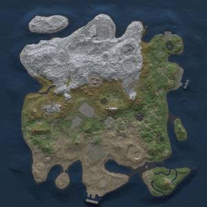 Thumbnail Rust Map: Procedural Map, Size: 3500, Seed: 21314151, 17 Monuments