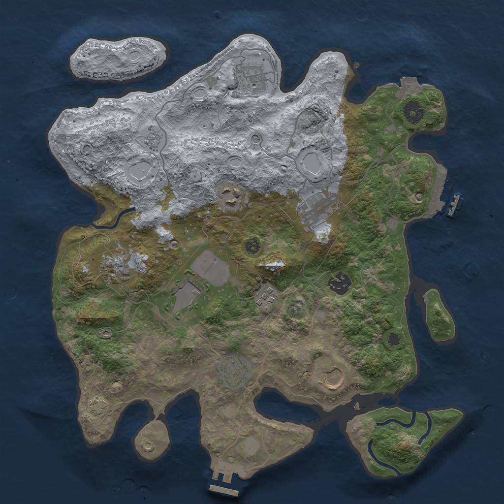 Rust Map: Procedural Map, Size: 3500, Seed: 21314151, 17 Monuments