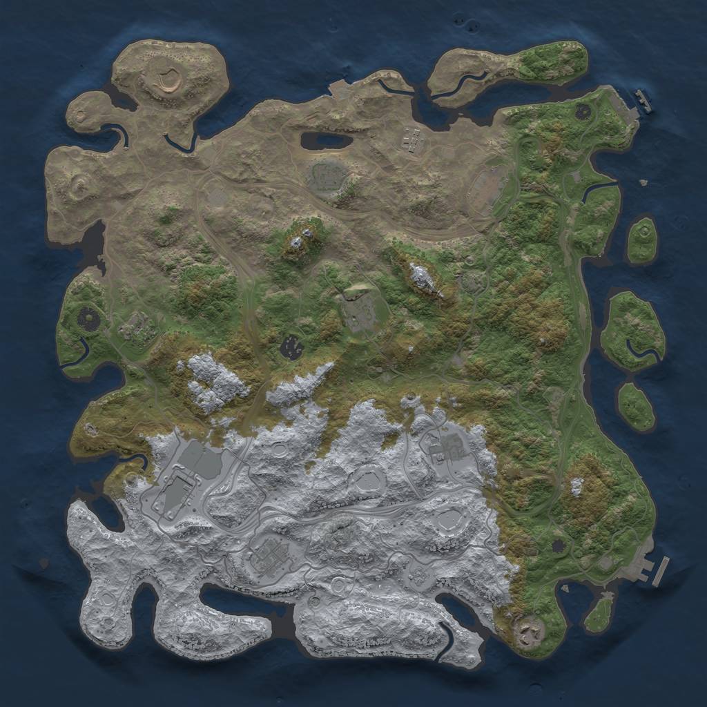 Rust Map: Procedural Map, Size: 4500, Seed: 688882969, 19 Monuments