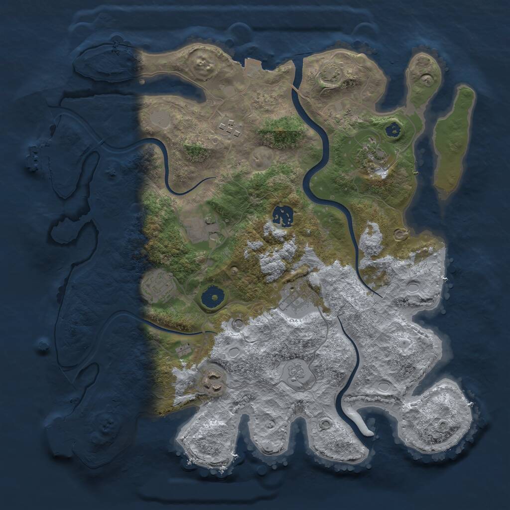 Rust Map: Procedural Map, Size: 3500, Seed: 192057540, 13 Monuments
