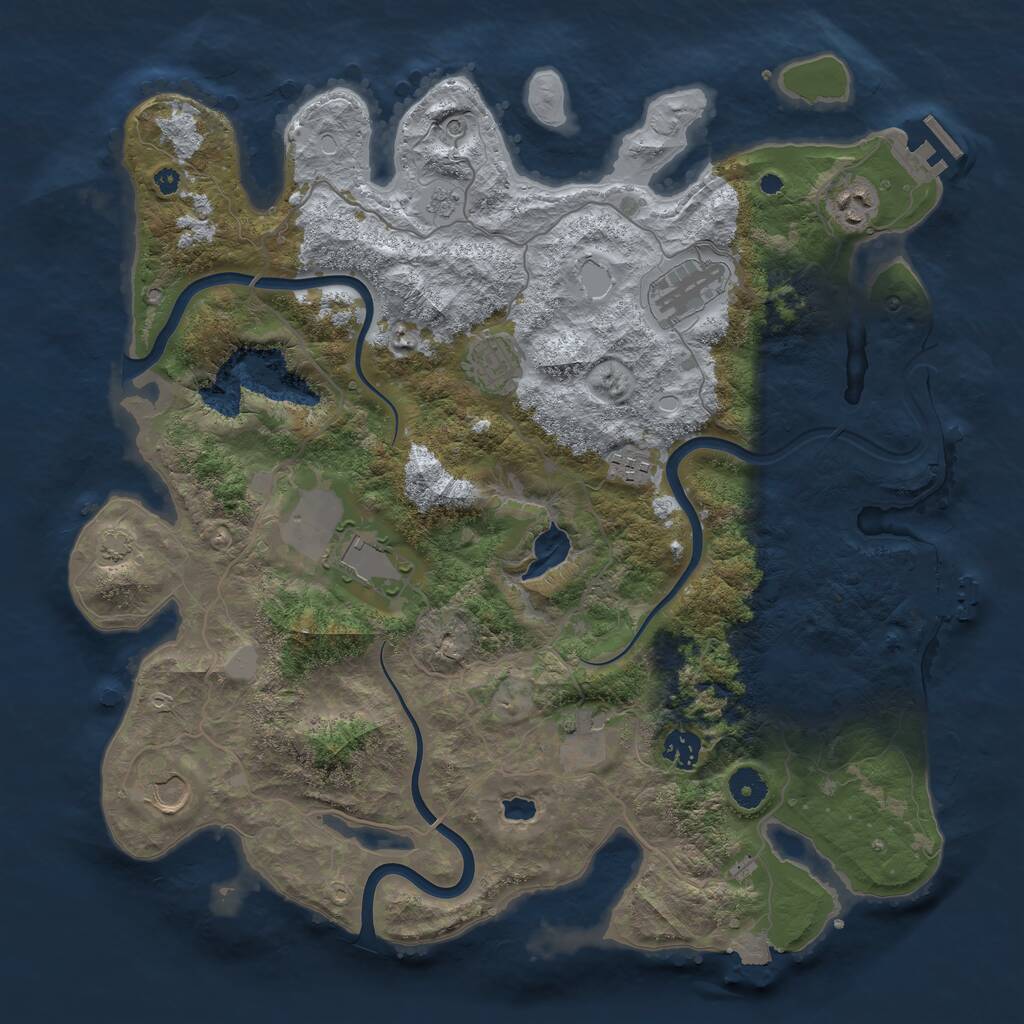 Rust Map: Procedural Map, Size: 4000, Seed: 526839509, 14 Monuments