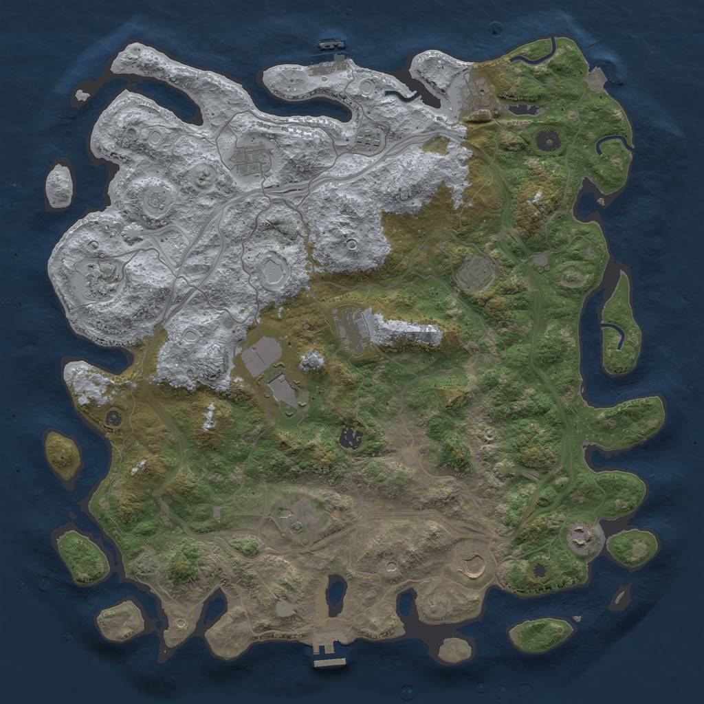 Rust Map: Procedural Map, Size: 4500, Seed: 54410670, 19 Monuments