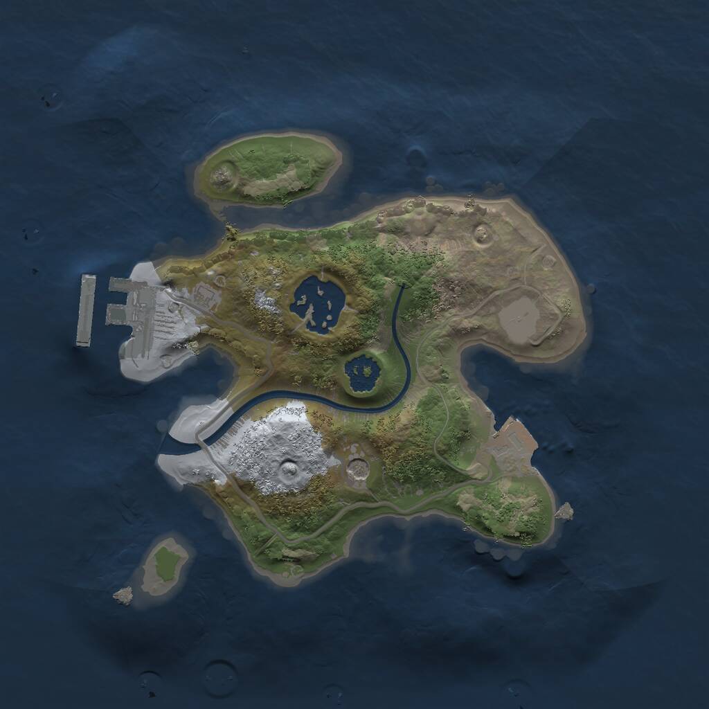 Rust Map: Procedural Map, Size: 2000, Seed: 2081167810, 4 Monuments