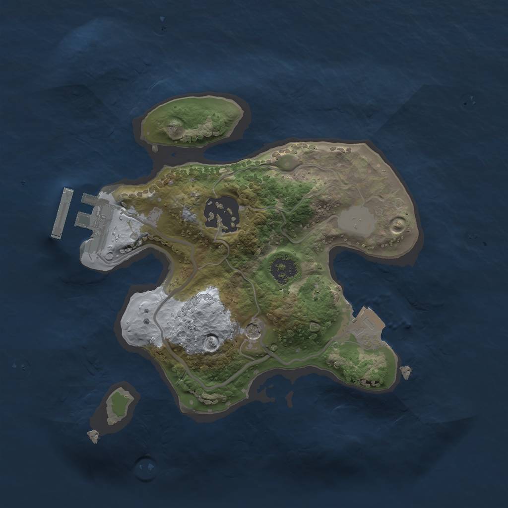 Rust Map: Procedural Map, Size: 2000, Seed: 2081167810, 6 Monuments