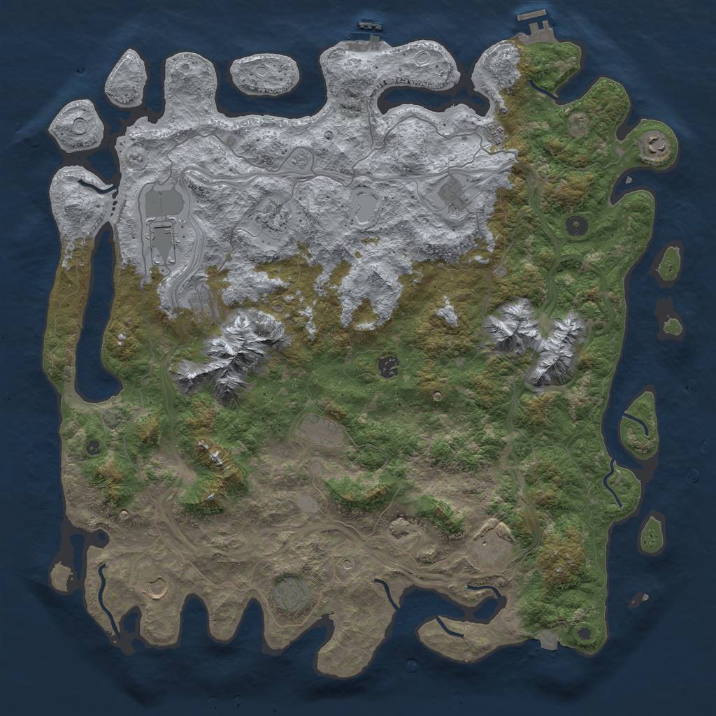 Rust Map: Procedural Map, Size: 5000, Seed: 45692498, 19 Monuments