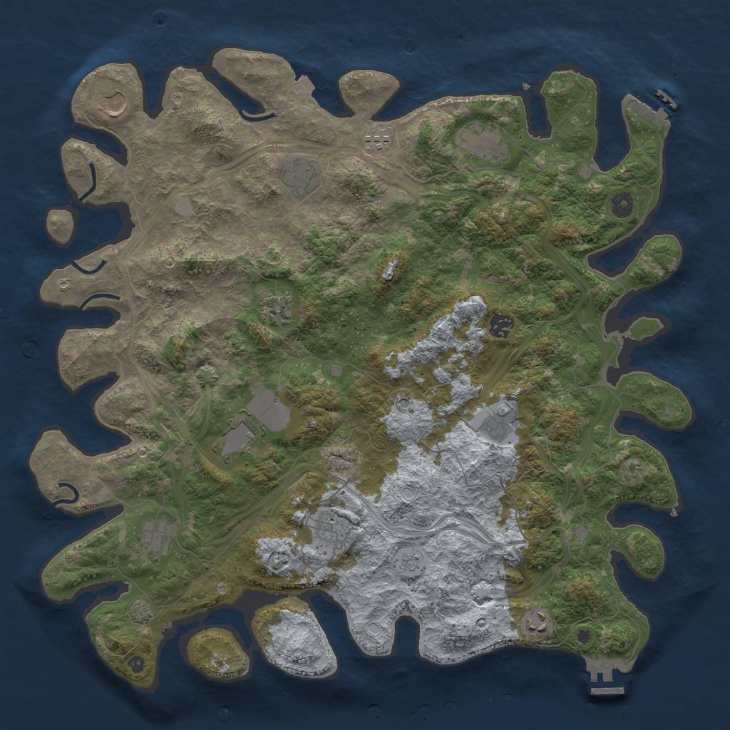 Rust Map: Procedural Map, Size: 4500, Seed: 2016537852, 19 Monuments