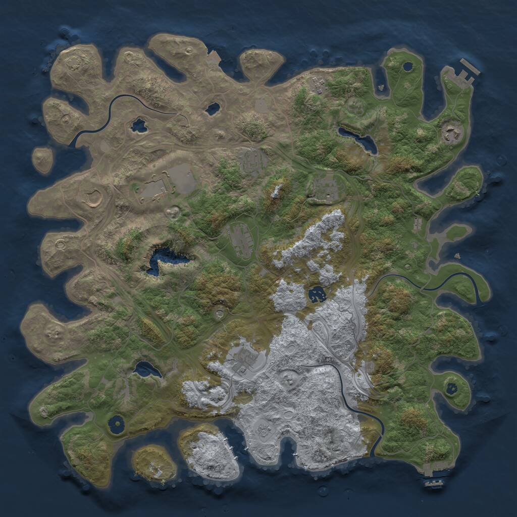 Rust Map: Procedural Map, Size: 4500, Seed: 2016537852, 15 Monuments