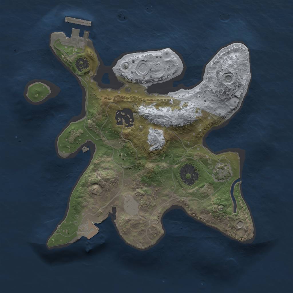 Rust Map: Procedural Map, Size: 2250, Seed: 271835080, 6 Monuments