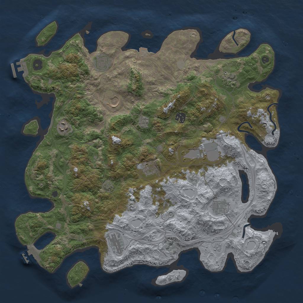 Rust Map: Procedural Map, Size: 4250, Seed: 1269189476, 18 Monuments