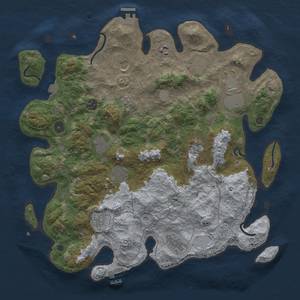 Thumbnail Rust Map: Procedural Map, Size: 4100, Seed: 55765687, 19 Monuments