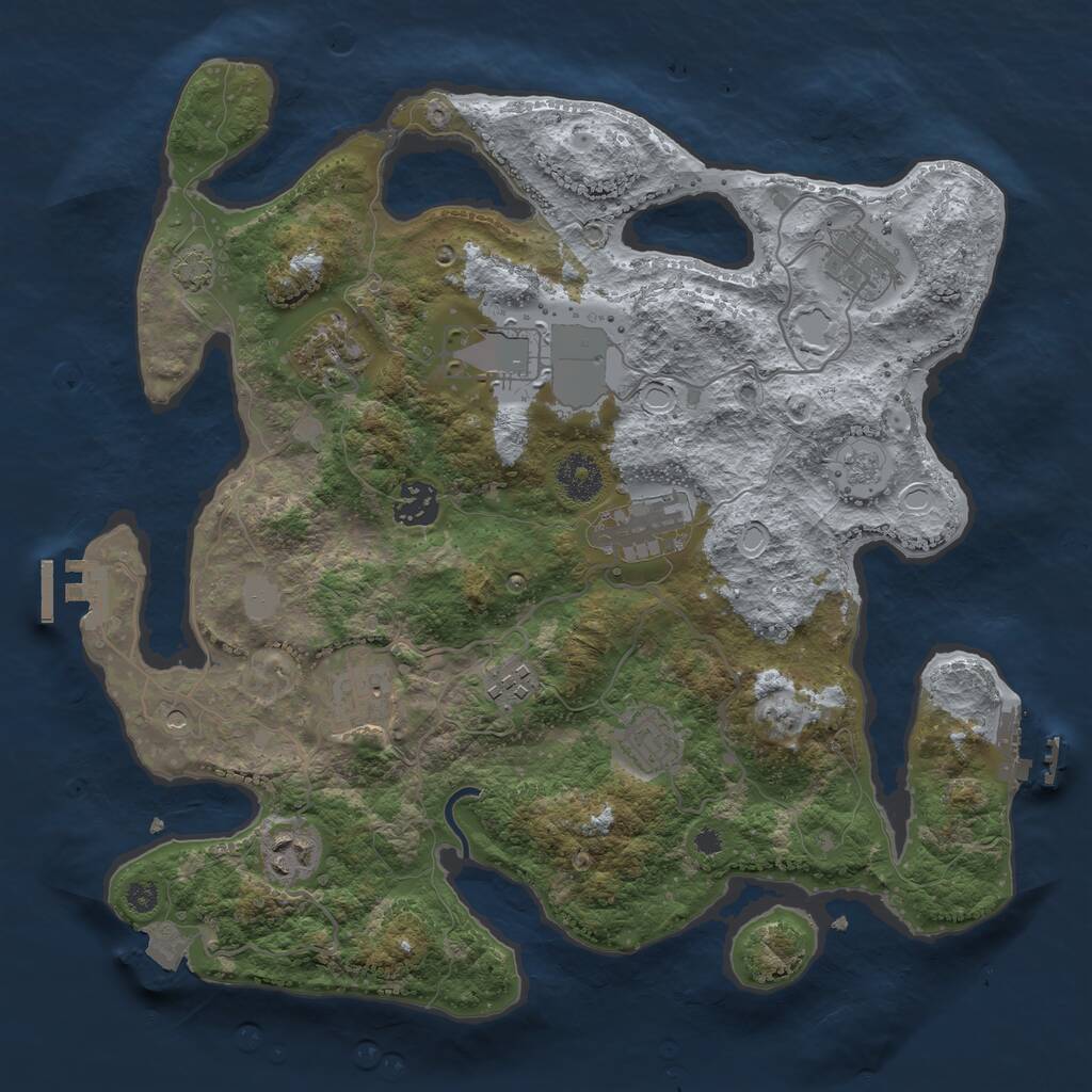 Rust Map: Procedural Map, Size: 3500, Seed: 195358116, 15 Monuments