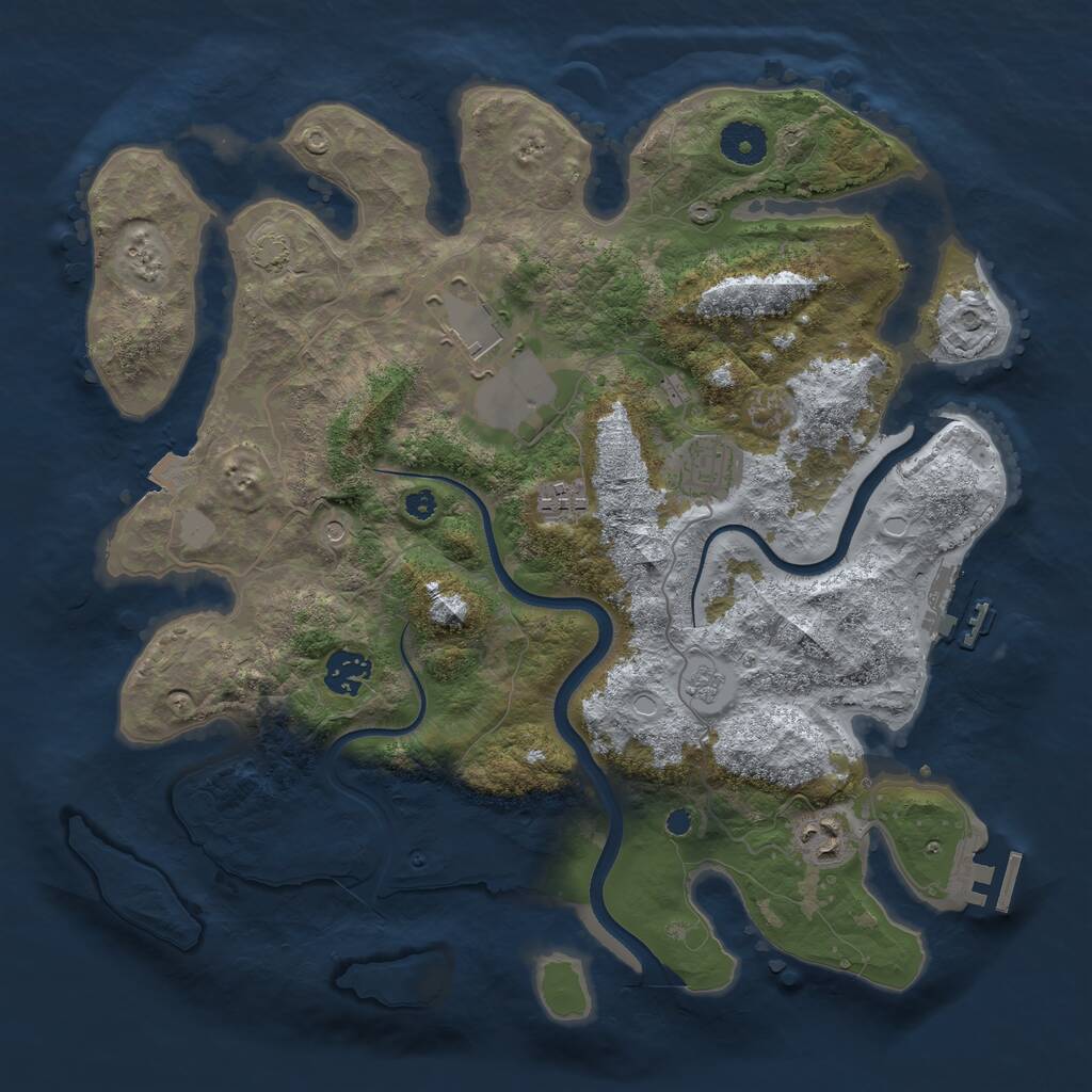 Rust Map: Procedural Map, Size: 3600, Seed: 362, 11 Monuments