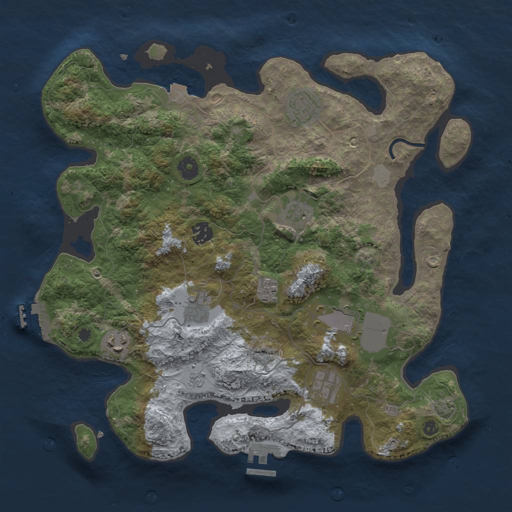 Rust Map: Procedural Map, Size: 3500, Seed: 804029850, 15 Monuments