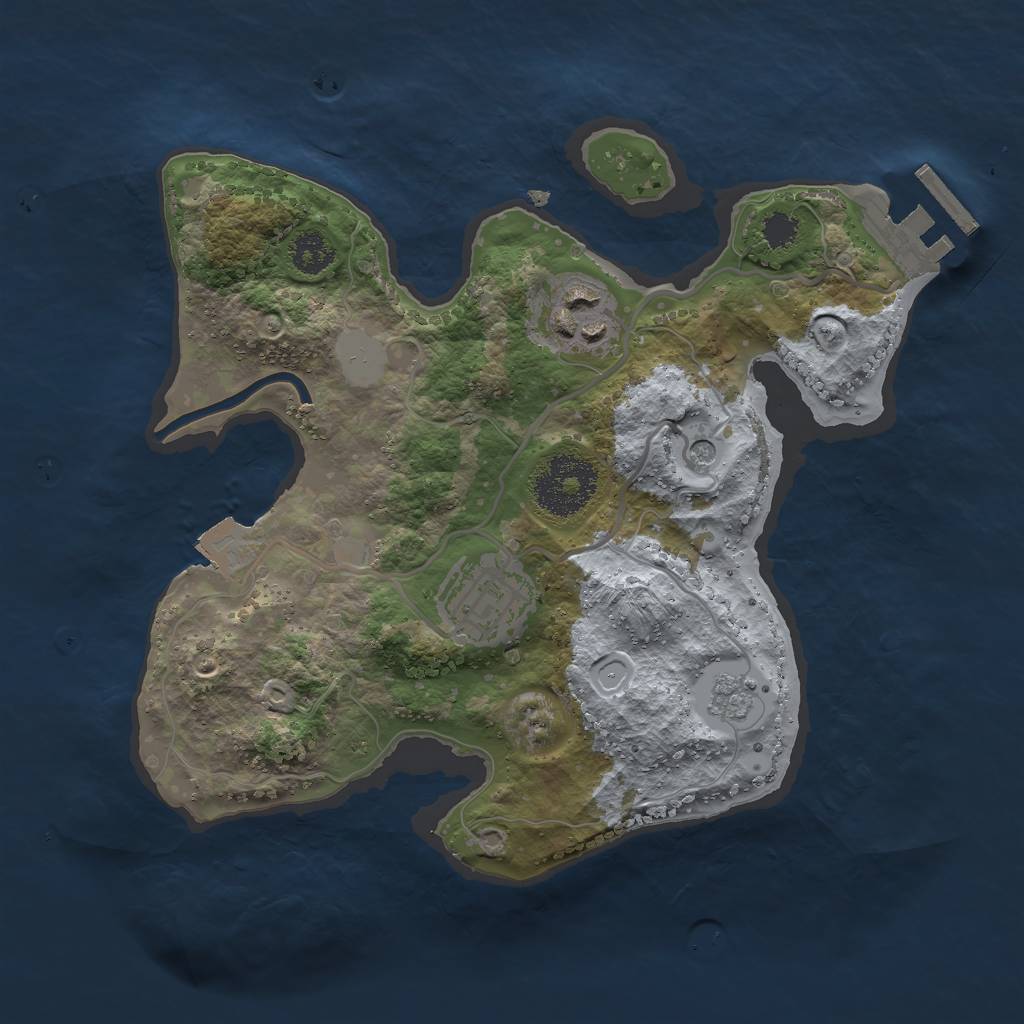Rust Map: Procedural Map, Size: 2500, Seed: 1154894, 8 Monuments