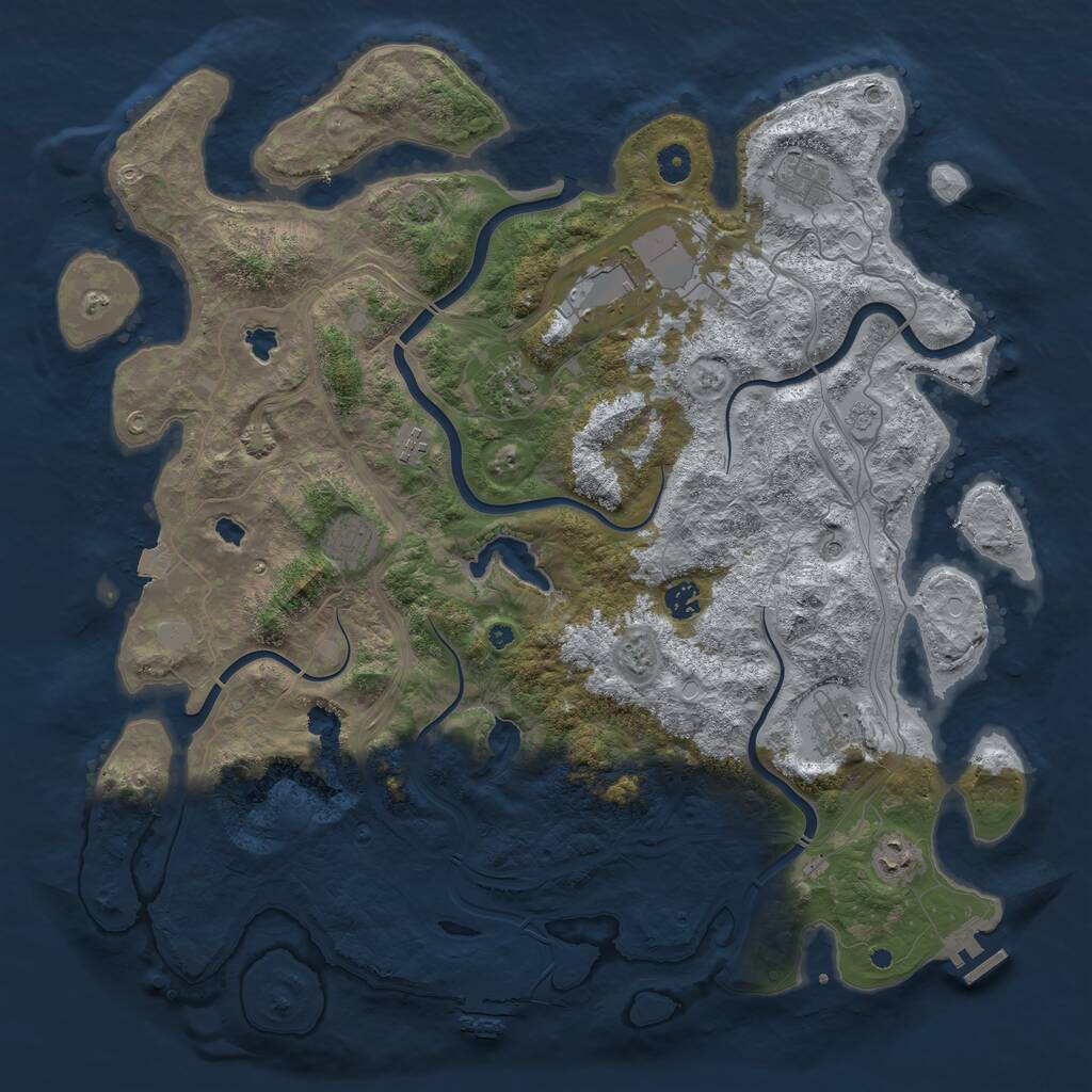 Rust Map: Procedural Map, Size: 4500, Seed: 1322984912, 14 Monuments