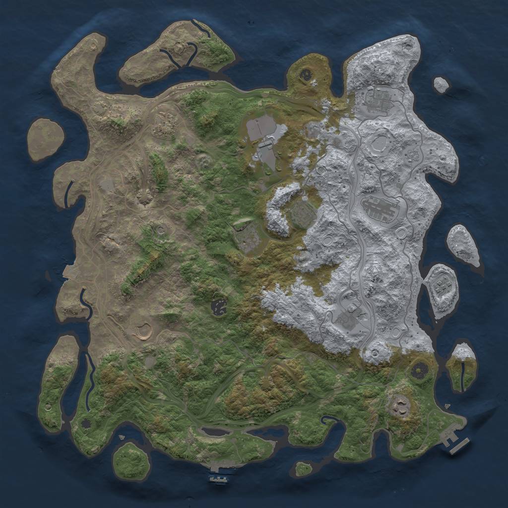 Rust Map: Procedural Map, Size: 4500, Seed: 1322984912, 19 Monuments