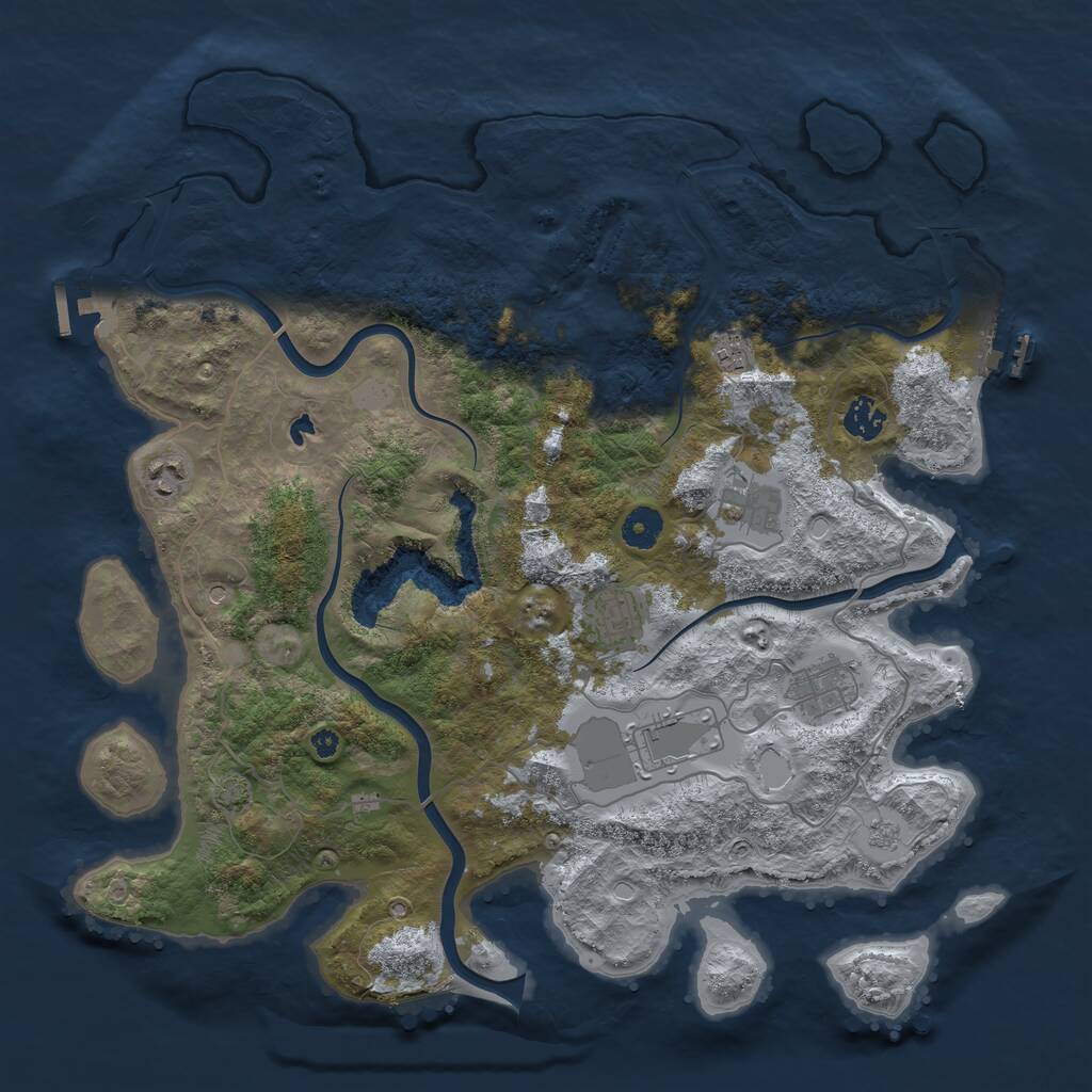 Rust Map: Procedural Map, Size: 4000, Seed: 1525954239, 13 Monuments