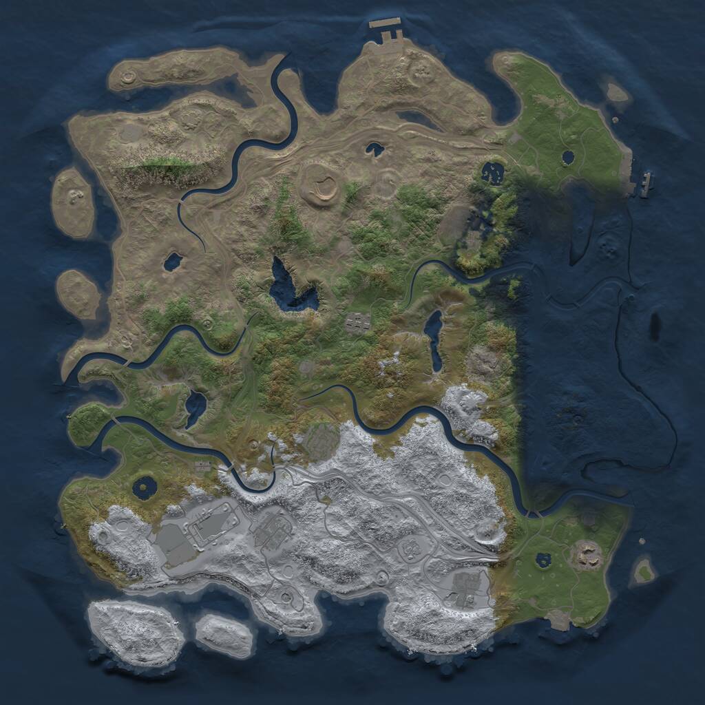 Rust Map: Procedural Map, Size: 4500, Seed: 10092024, 15 Monuments