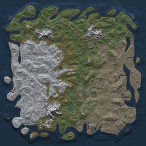 Thumbnail Rust Map: Procedural Map, Size: 6000, Seed: 1079155075, 19 Monuments