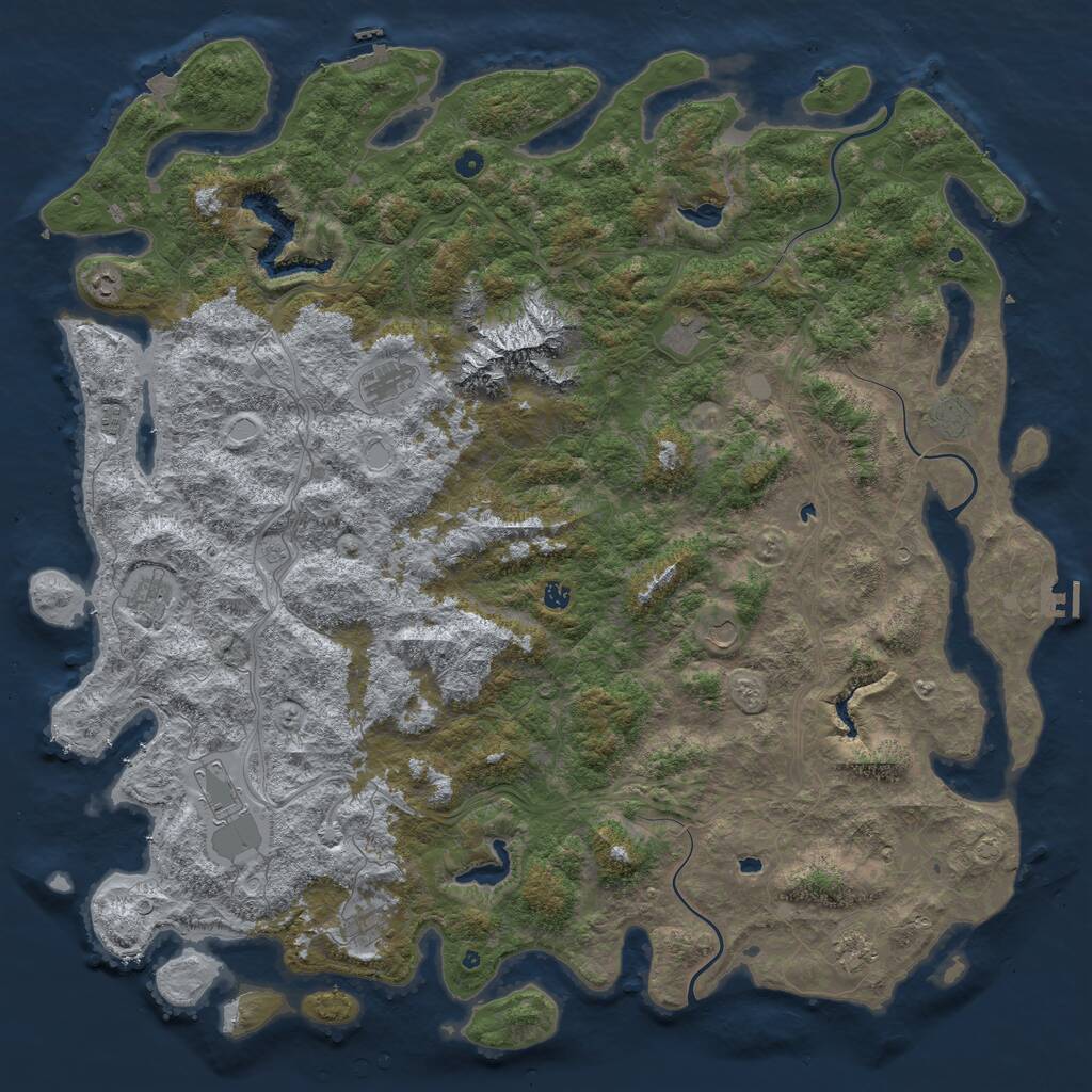 Rust Map: Procedural Map, Size: 6000, Seed: 1079155075, 17 Monuments