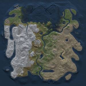 Thumbnail Rust Map: Procedural Map, Size: 4250, Seed: 1825803715, 17 Monuments