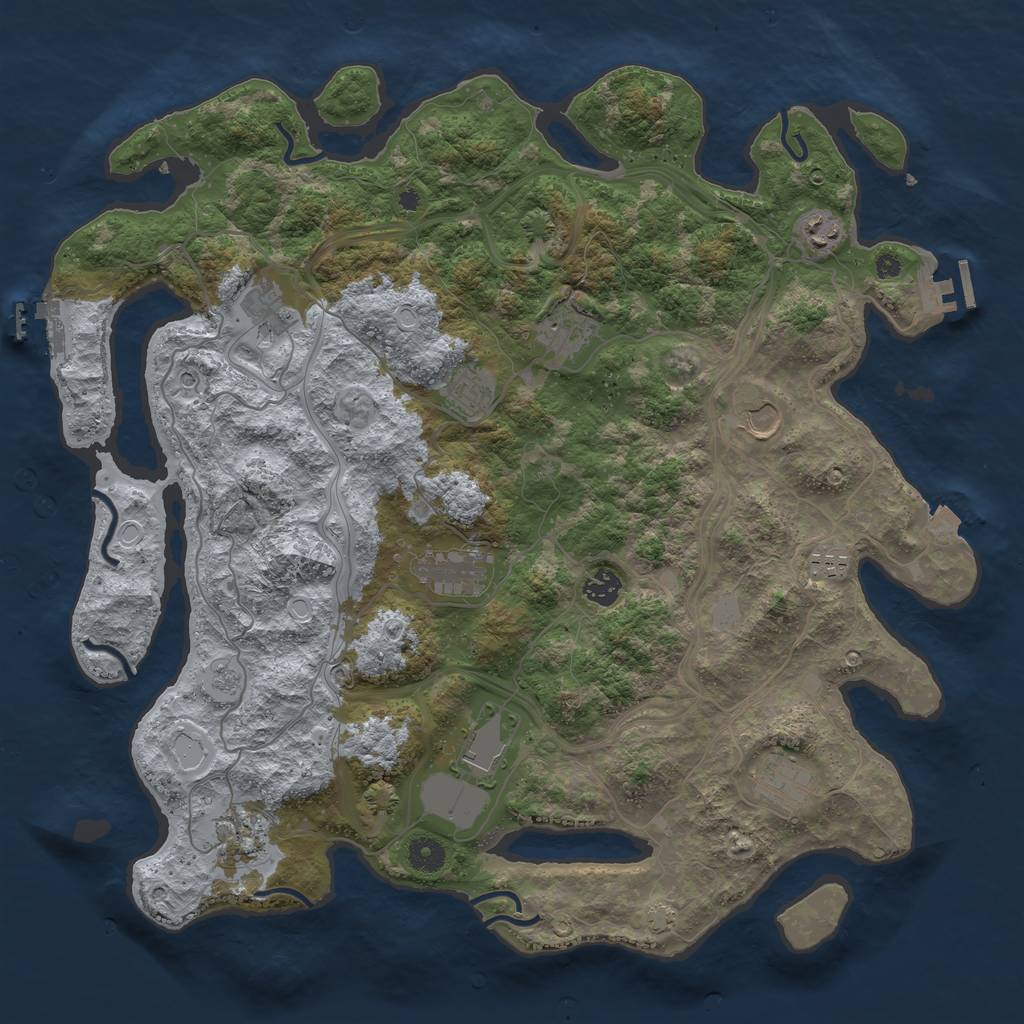 Rust Map: Procedural Map, Size: 4250, Seed: 1825803715, 19 Monuments