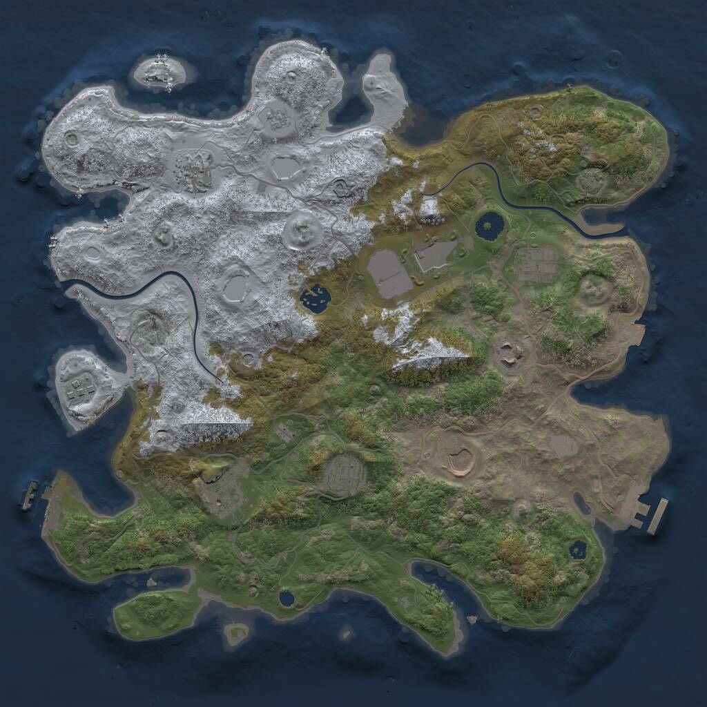 Rust Map: Procedural Map, Size: 3800, Seed: 353453256, 15 Monuments