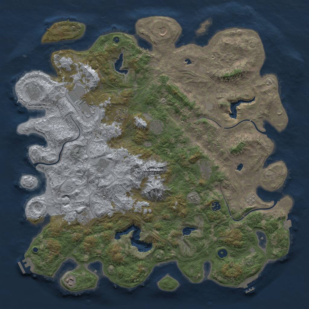 Rust Map: Procedural Map, Size: 5000, Seed: 568341644, 17 Monuments