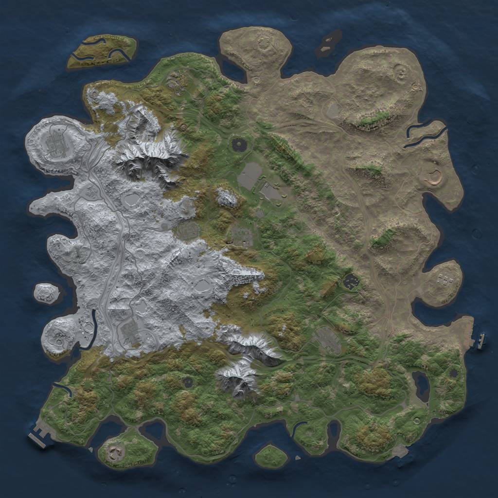 Rust Map: Procedural Map, Size: 5000, Seed: 568341644, 19 Monuments