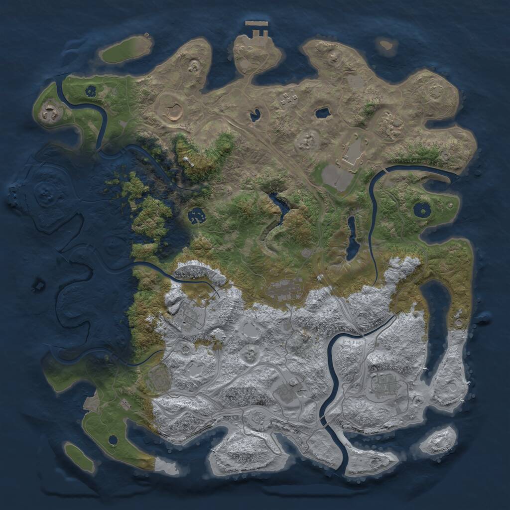 Rust Map: Procedural Map, Size: 4500, Seed: 154398190, 17 Monuments