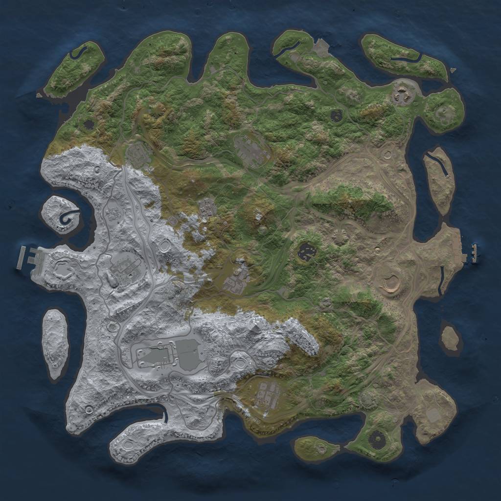 Rust Map: Procedural Map, Size: 4250, Seed: 35378386, 18 Monuments