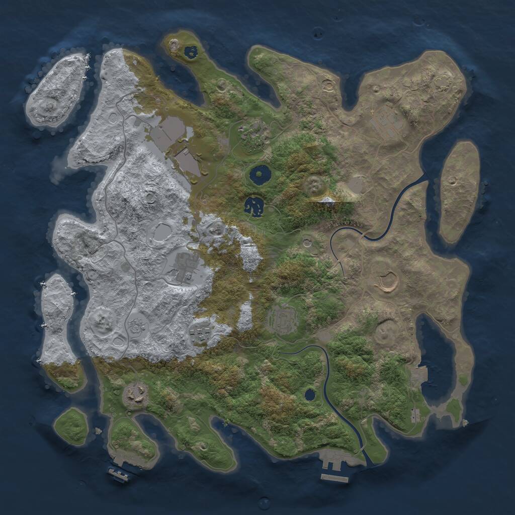 Rust Map: Procedural Map, Size: 3800, Seed: 1344922436, 15 Monuments