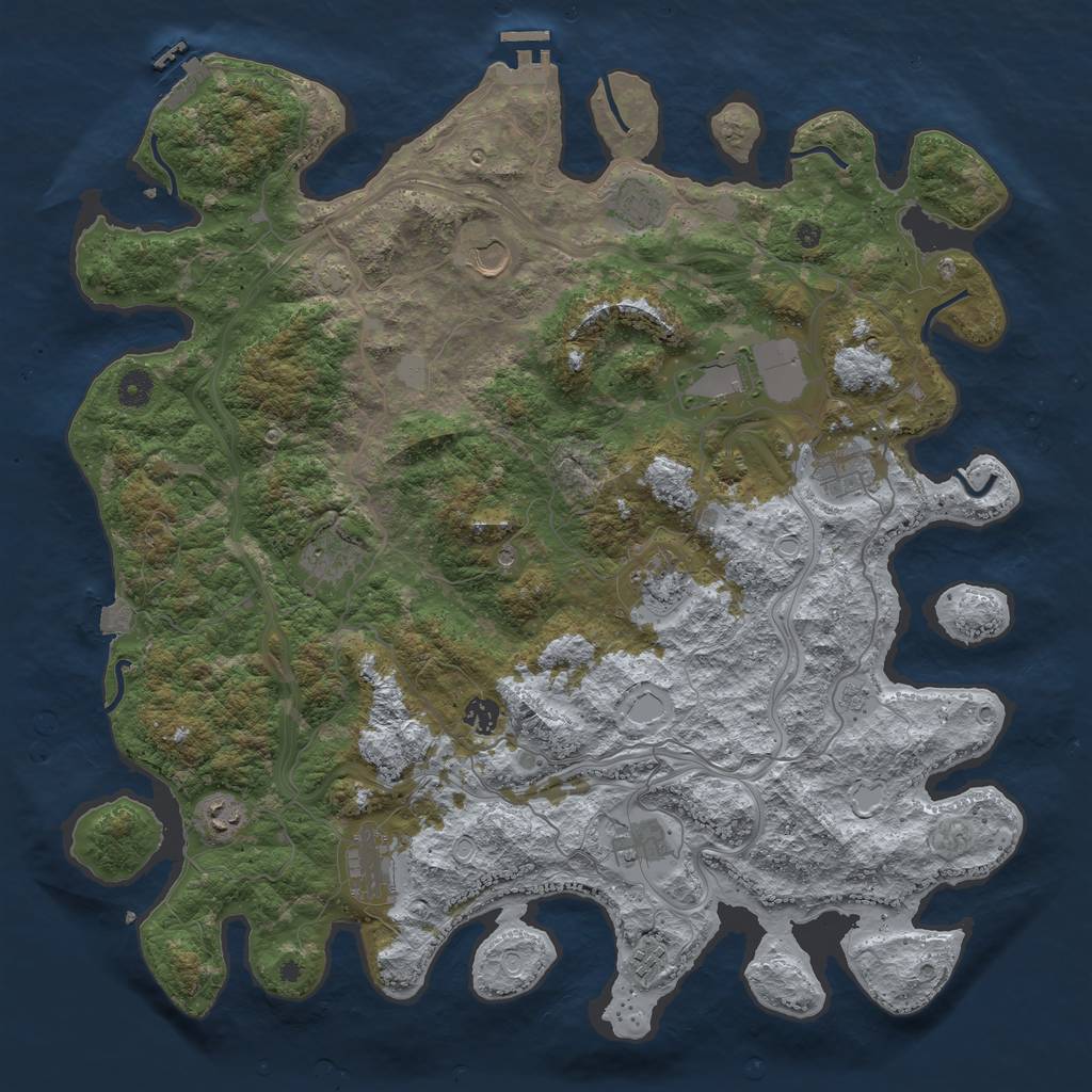 Rust Map: Procedural Map, Size: 4500, Seed: 855032488, 19 Monuments