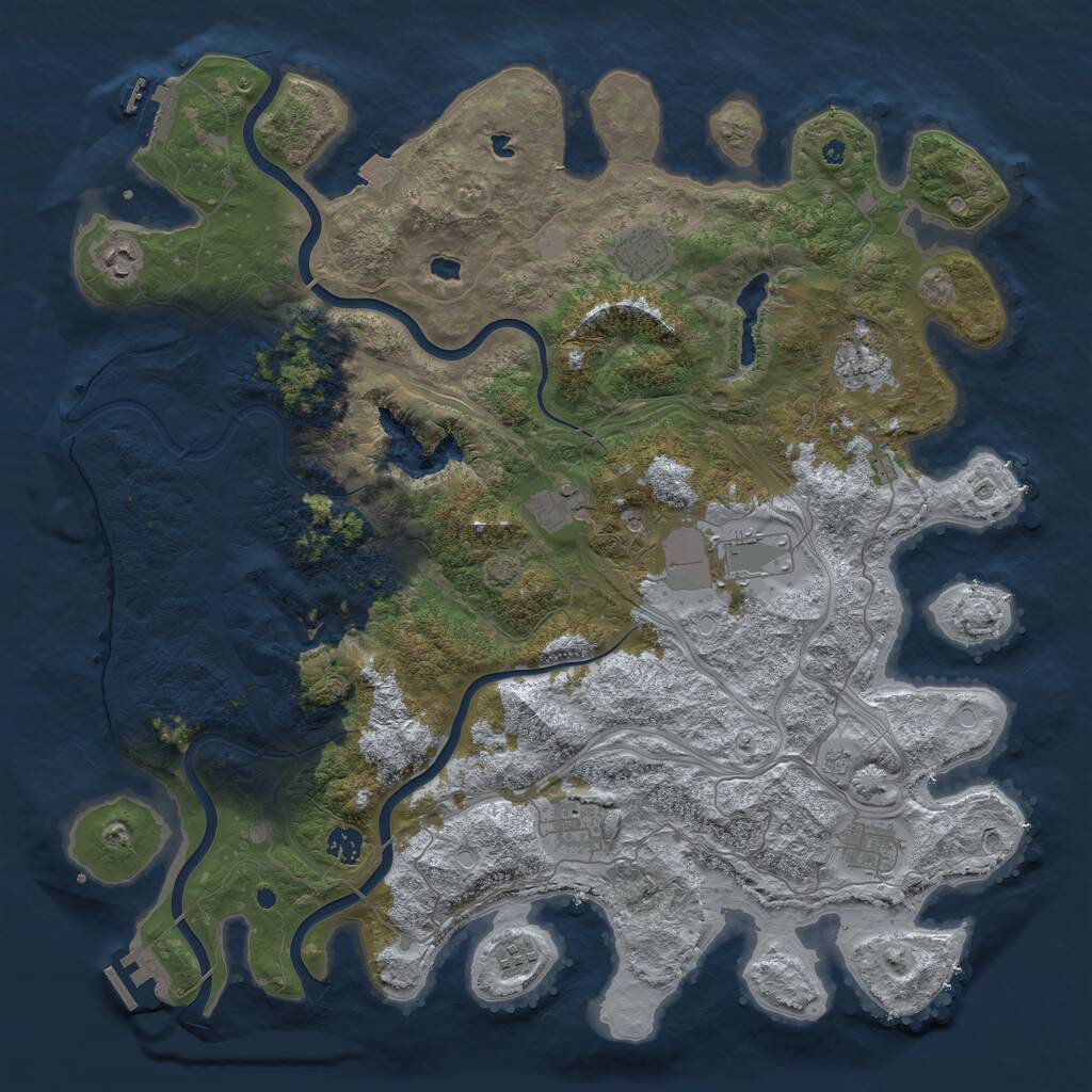 Rust Map: Procedural Map, Size: 4500, Seed: 855032488, 15 Monuments