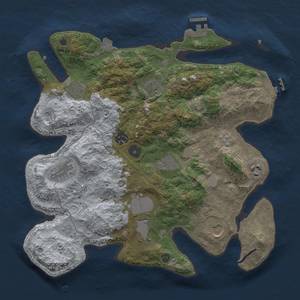 Thumbnail Rust Map: Procedural Map, Size: 3500, Seed: 730186577, 17 Monuments