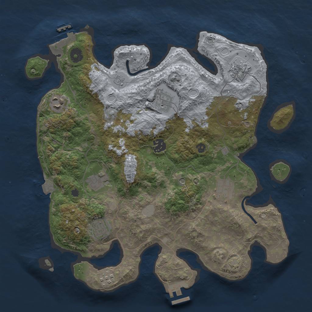 Rust Map: Procedural Map, Size: 3400, Seed: 917479592, 16 Monuments