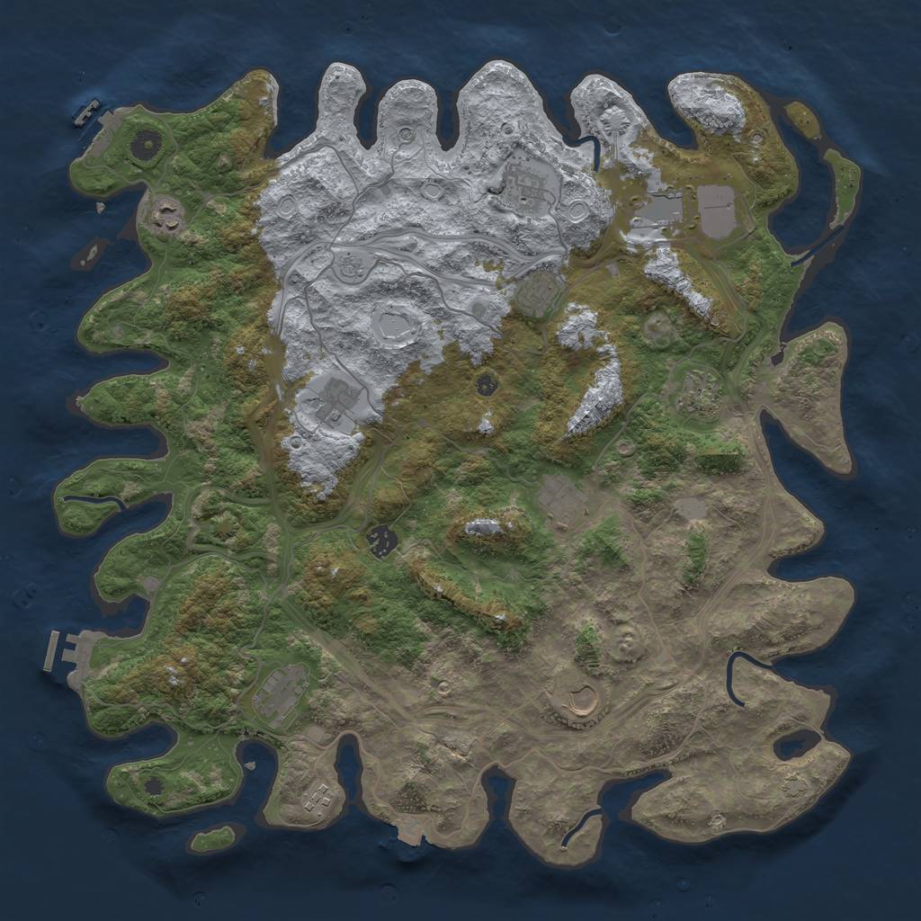 Rust Map: Procedural Map, Size: 4500, Seed: 334099774, 19 Monuments