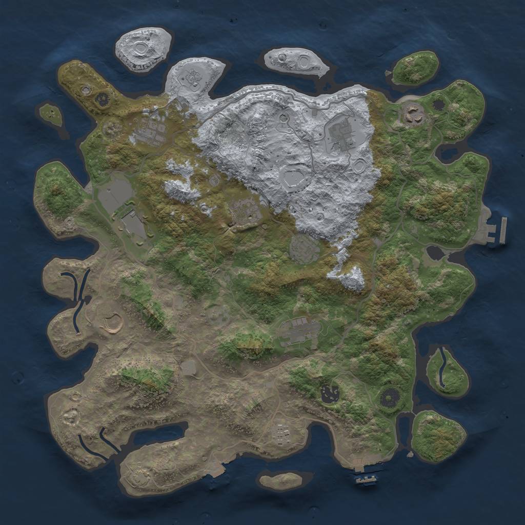 Rust Map: Procedural Map, Size: 4000, Seed: 1560835952, 18 Monuments