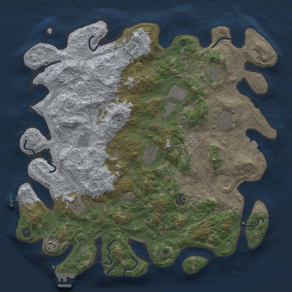 Rust Map: Procedural Map, Size: 4500, Seed: 123545, 19 Monuments