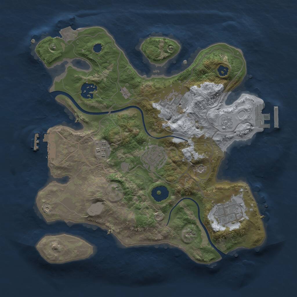 Rust Map: Procedural Map, Size: 2750, Seed: 228121004, 10 Monuments