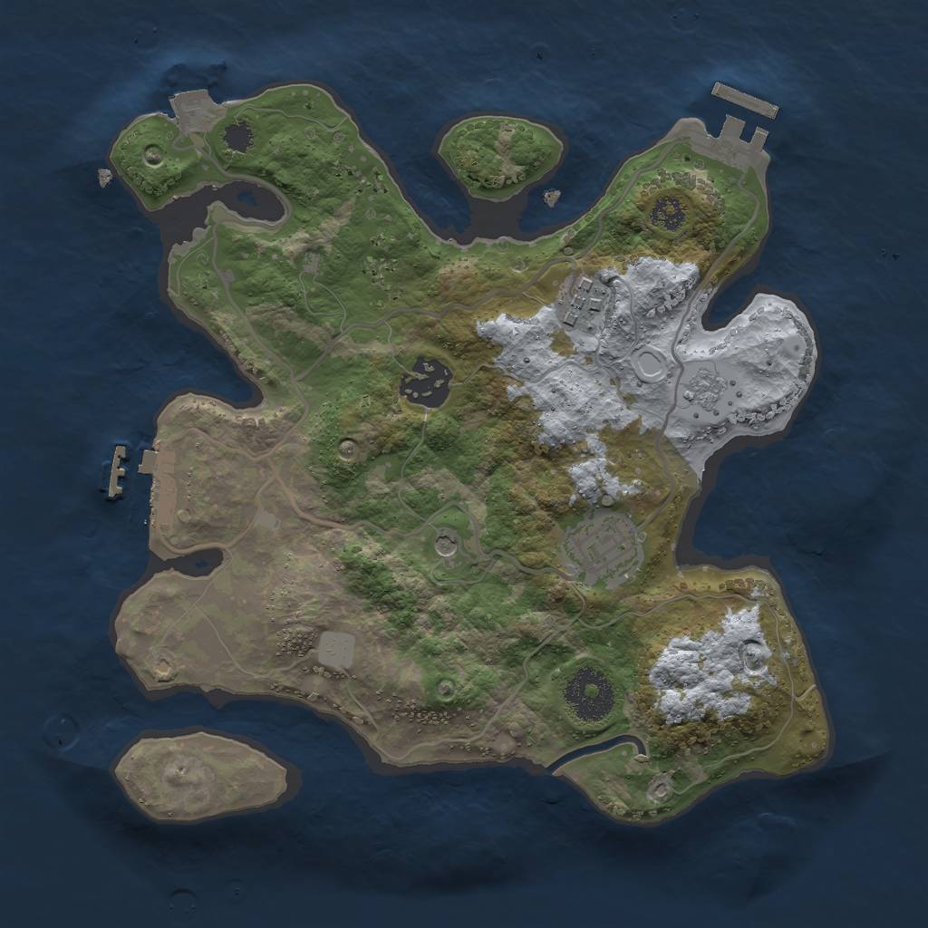 Rust Map: Procedural Map, Size: 2750, Seed: 228121004, 10 Monuments