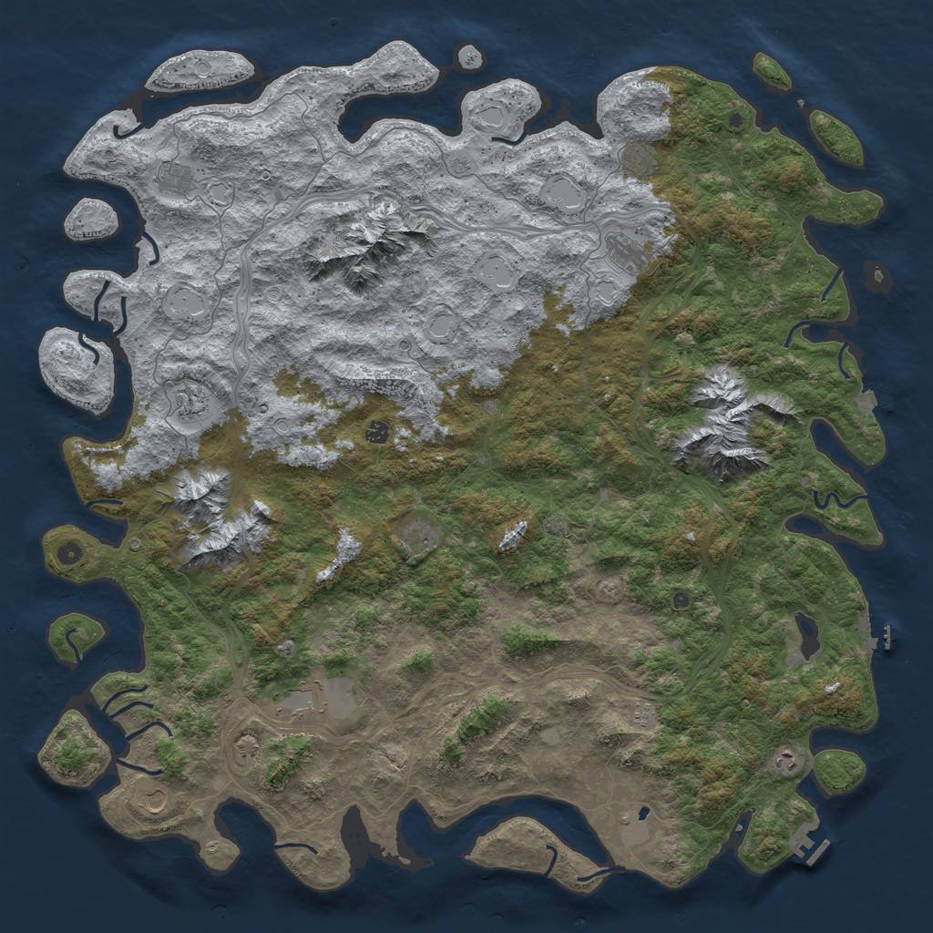 Rust Map: Procedural Map, Size: 6000, Seed: 1133433122, 19 Monuments